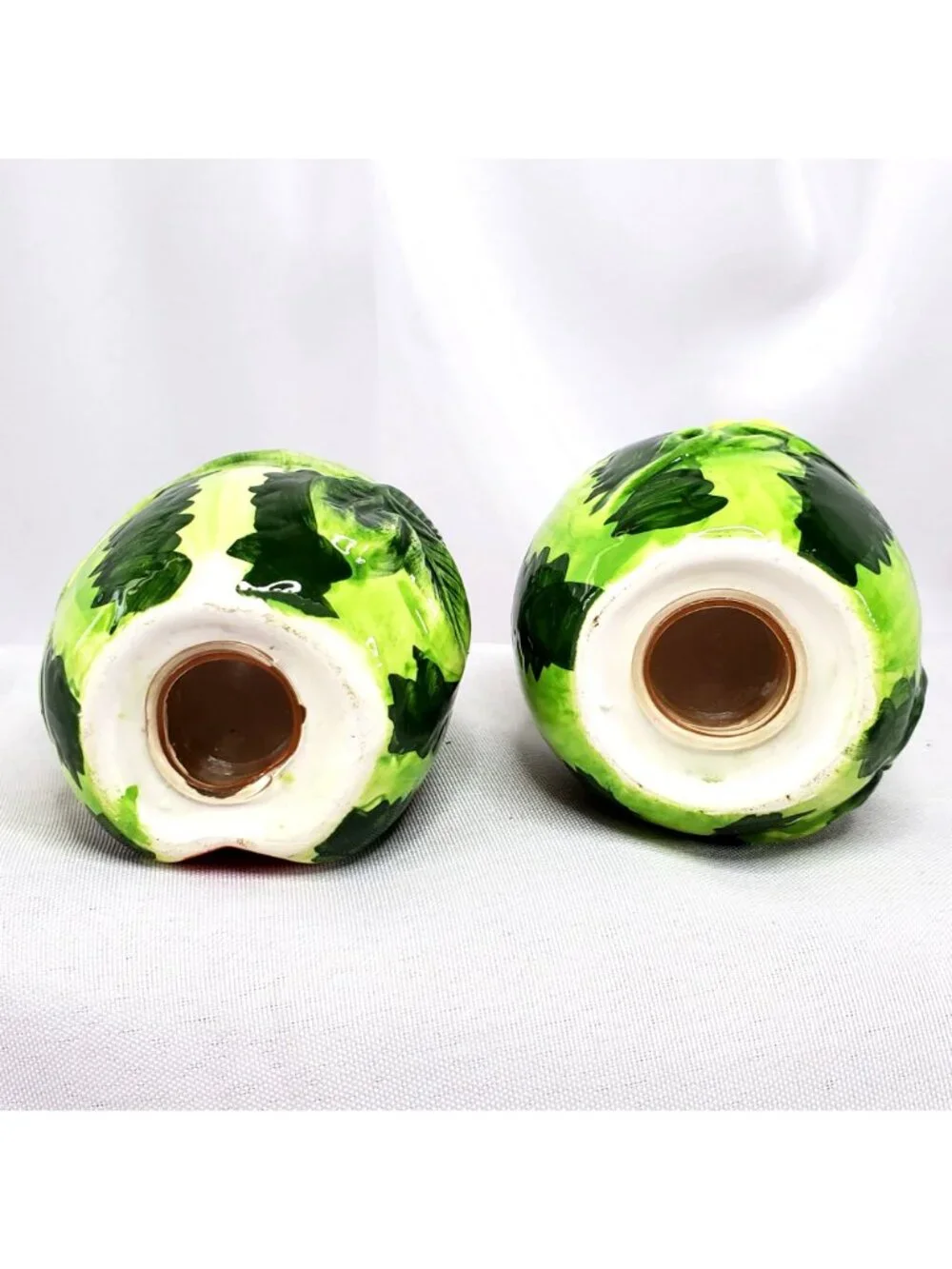VTG Watermelon Ceramic Salt & Pepper Shakers Hand-Painted 2.75" Tall - Picture 6 of 10